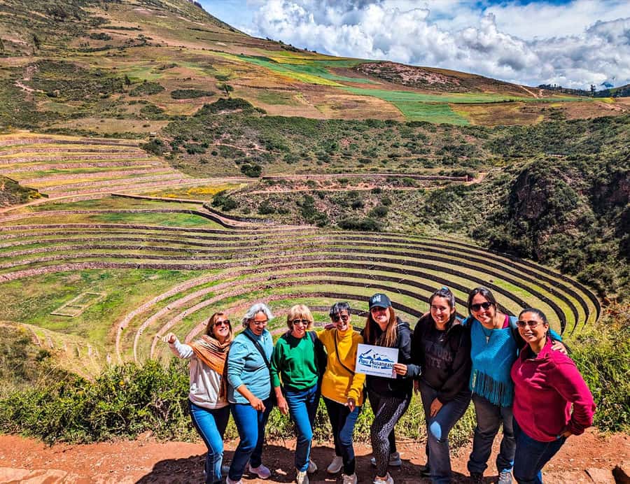 Cusco:Chinchero,Moray & Salt Mines drop-off in Ollantaytambo - Moray’s circular terraces explain Inca farming