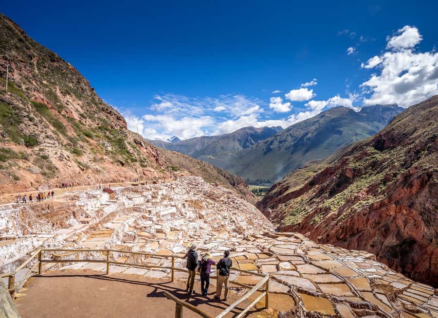From Cusco: Chinchero Weavers, Moray, Maras Salt Mines Tour - Maras salt ponds: thousands of small pools on one slope