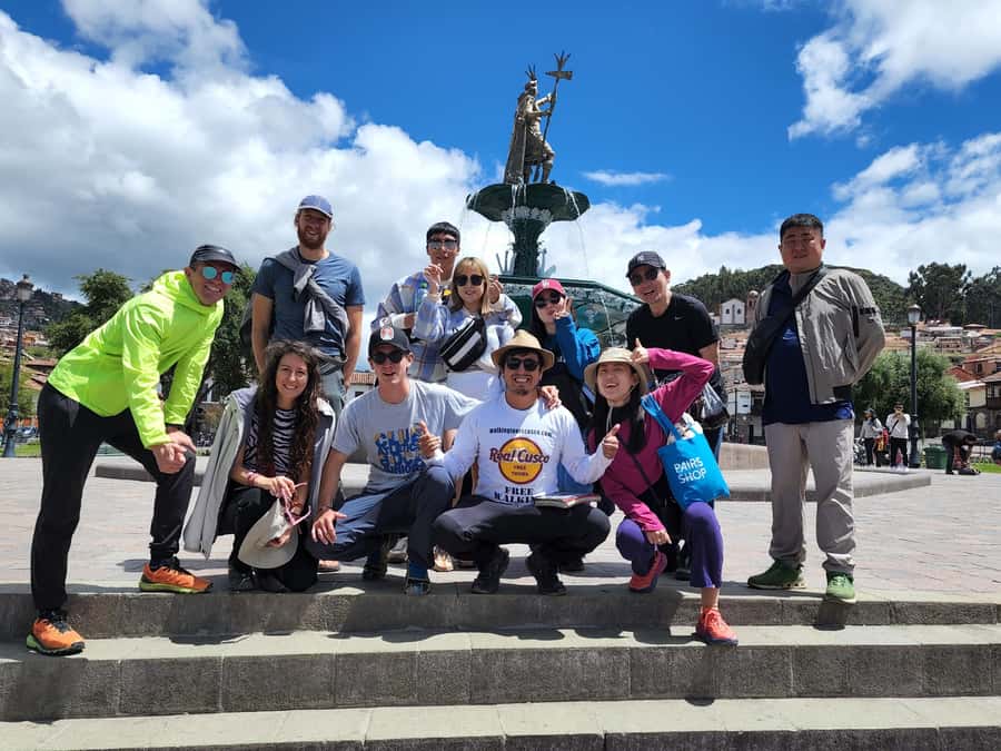 Historic/music Cusco FreeWalkingTour "free drink" Group Tour - Meeting the guide at Cusco’s Main Square