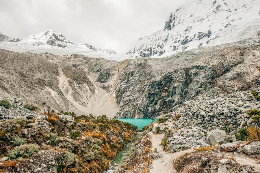 Huaraz: 3-hour Trek to Laguna 69 with Optional Lunch - Arriving at the blue water of Laguna 69