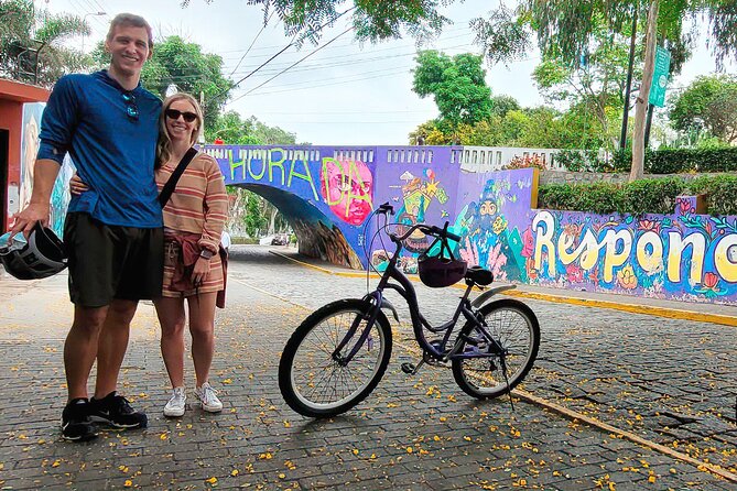 Lima Bike Tour in Miraflores & Barranco - Shared small group - Crossing into Barranco at Víctor Delfín’s studio