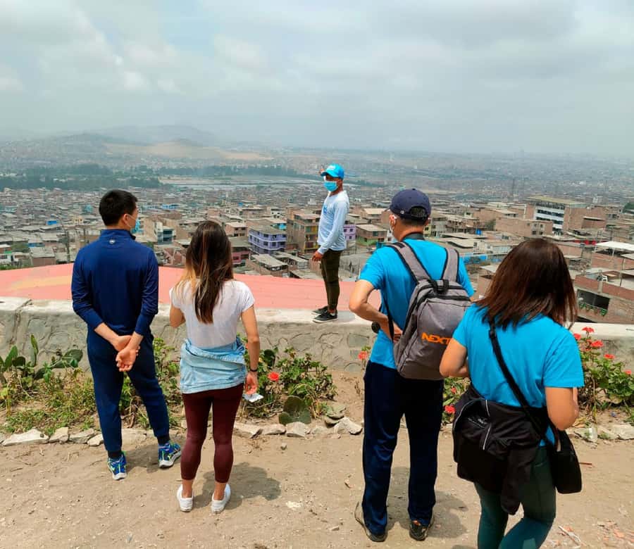 Lima: Villa El Salvador Shanty Town Tour - The yellow stairs and wide Lima views