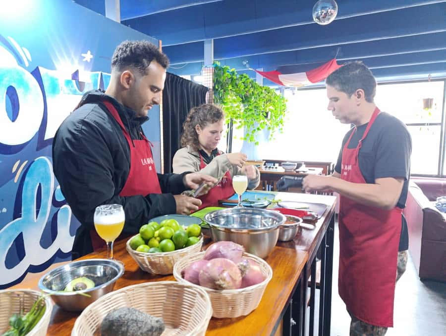 Miraflores: Amazing Peruvian Cooking Class Ceviche Seafood and Pisco Sour - Finishing with Peruvian fish ceviche