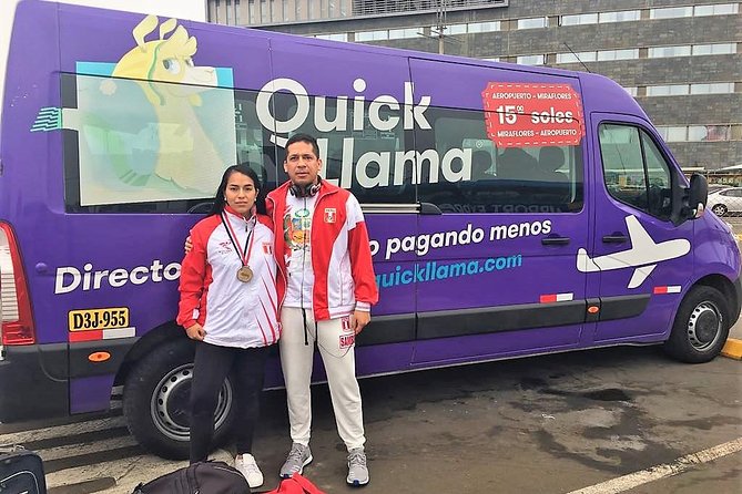 QuickLlama: Door-to-door transfer from Miraflores to Lima Airport - Safety, insurance, and practical comfort