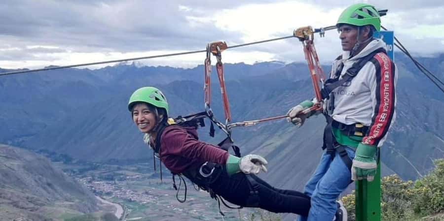 Zipline over the Sacred Valley Trip - Building speed across the 450 and 480-meter cables